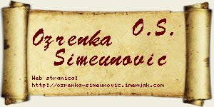 Ozrenka Simeunović vizit kartica